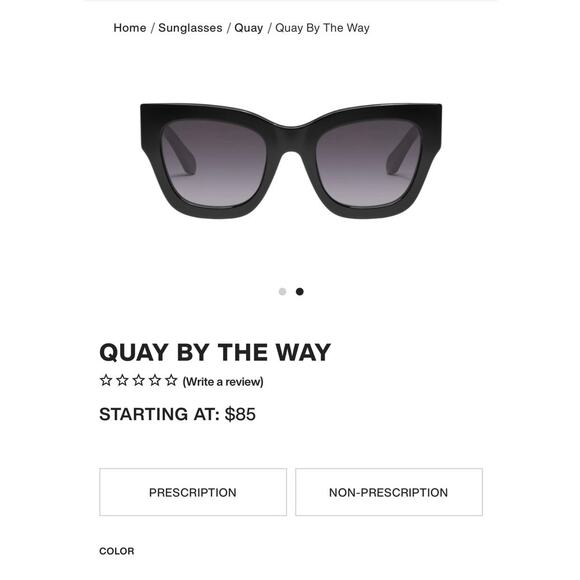 Quay By The Way Black Oversized Sunglasses cat Eye Silver Accent - Picture 9 of 9